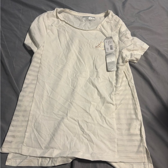 Kappa Tops - Kappa White Short Sleeve Tee with Mesh Side Panels